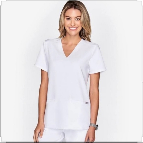 Figs Tops - White Figs Scrubs Top Casma (M)